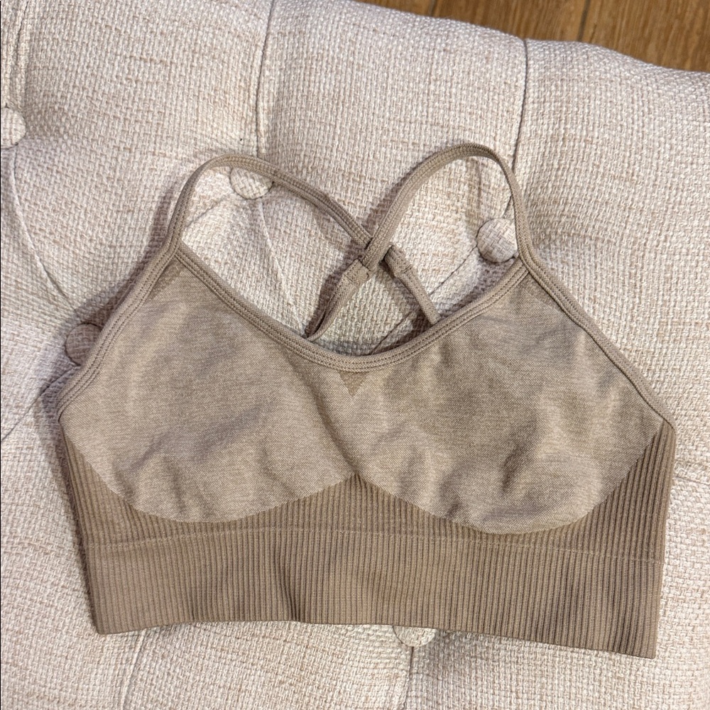 Women’s Seamless Ribbed Wireless Bralette - Taupe
